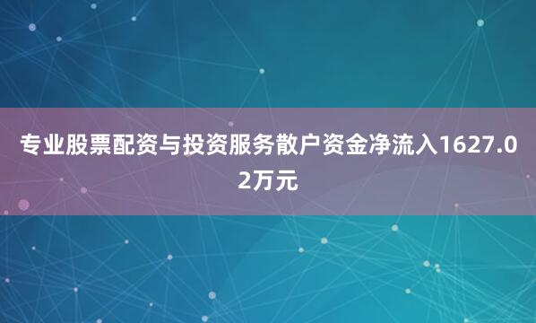 专业股票配资与投资服务散户资金净流入1627.02万元